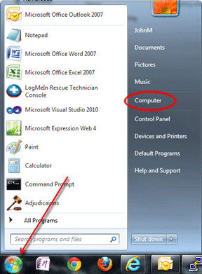Windows Start Button, Computer